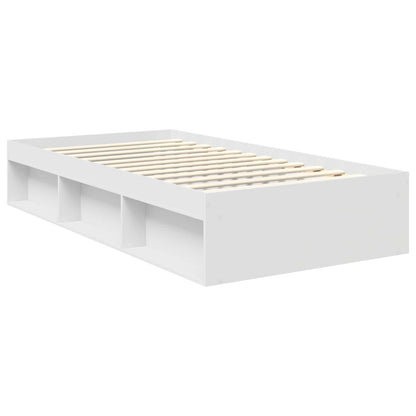 vidaXL Bed Frame with Headboard White 100 x 200 cm Solid Pine Wood