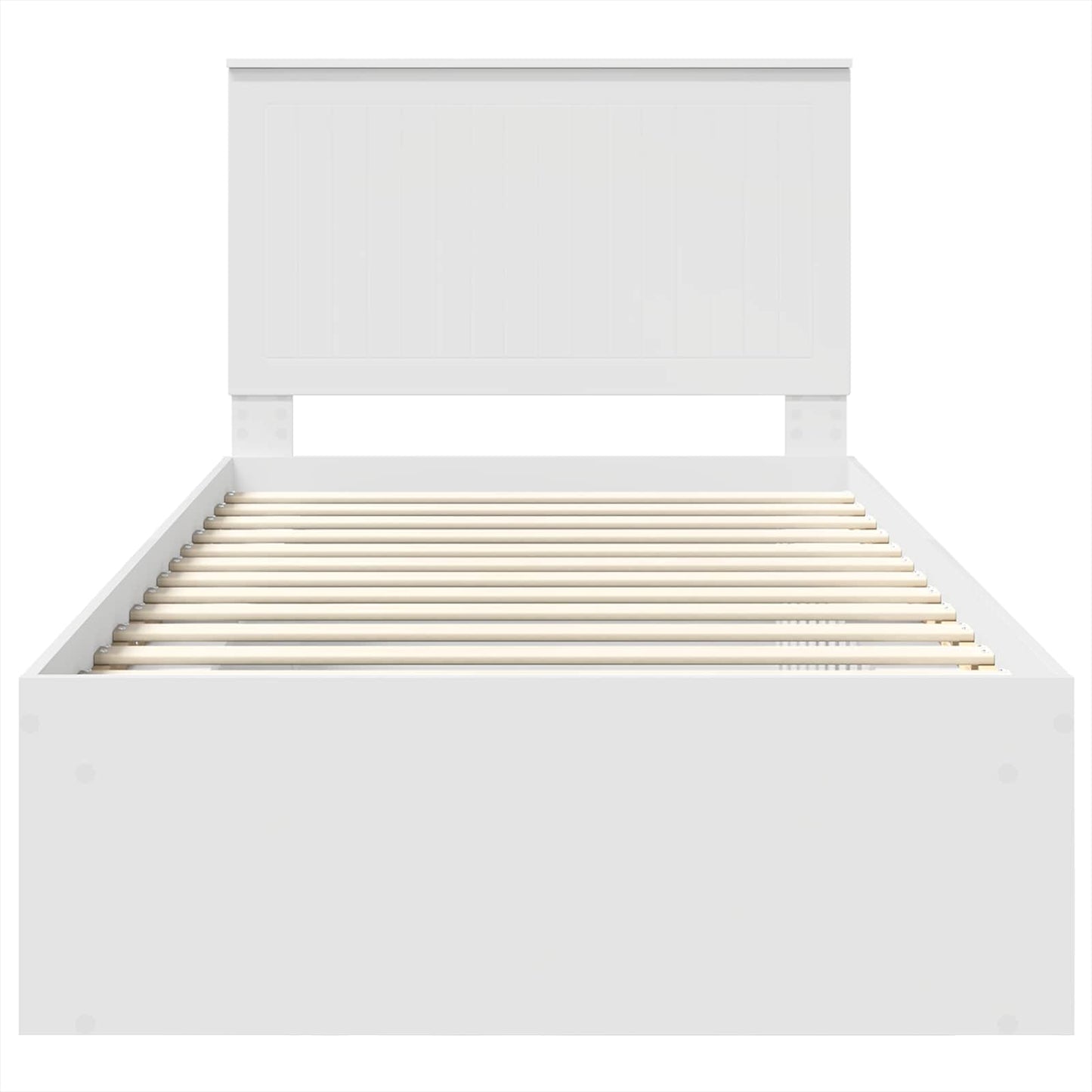 vidaXL Bed Frame with Headboard White 100 x 200 cm Solid Pine Wood