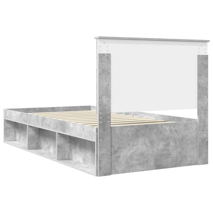 vidaXL Bed Frame Concerte Grey 100 x 200 cm Solid Pine Wood