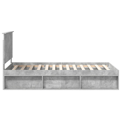 vidaXL Bed Frame Concerte Grey 100 x 200 cm Solid Pine Wood