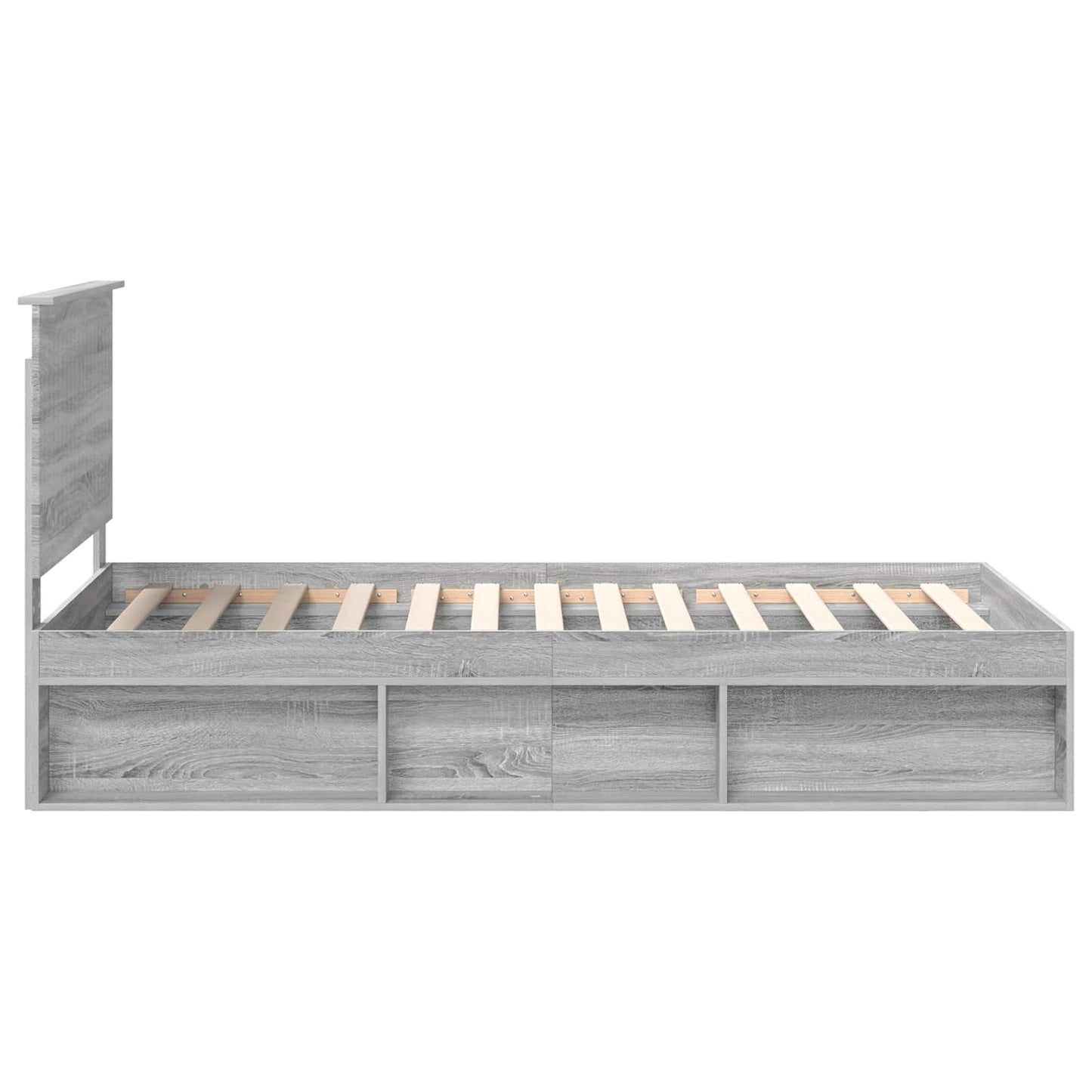 vidaXL Bed Frame Grey Sonoma 100 x 200 cm Solid Pine Wood