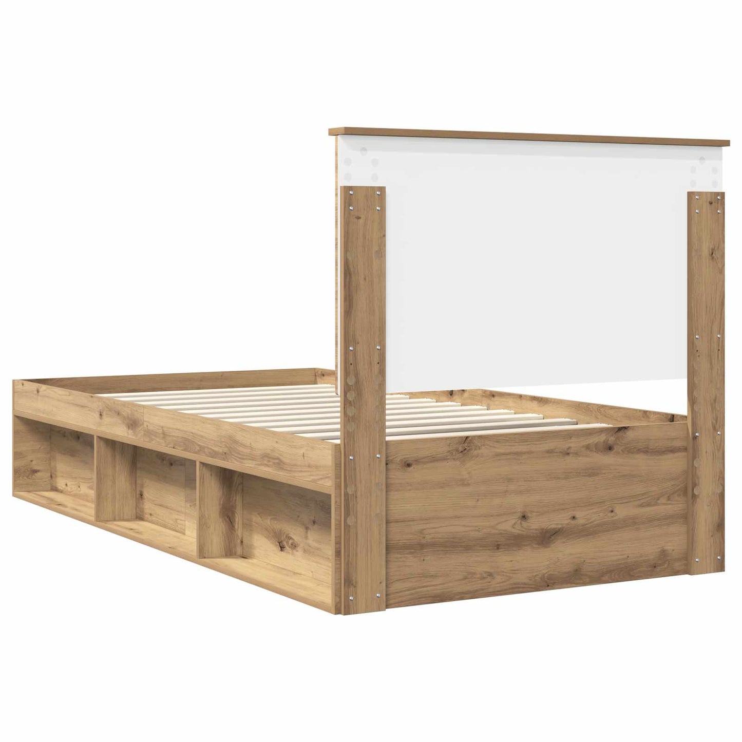 vidaXL Bed Frame Artisian Oak 100 x 200 cm Solid Pine Wood