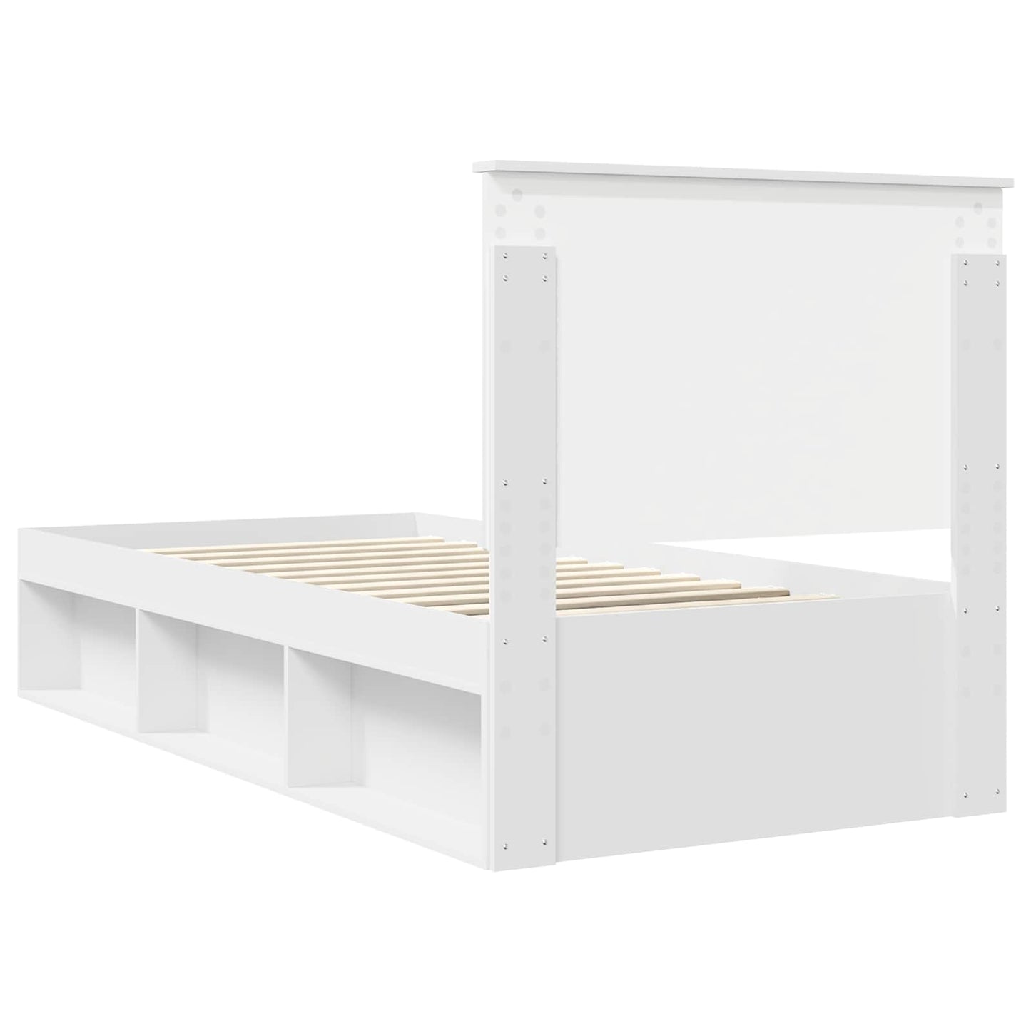 vidaXL Bed Frame with Headboard White 90 x 200 cm Solid Pine Wood