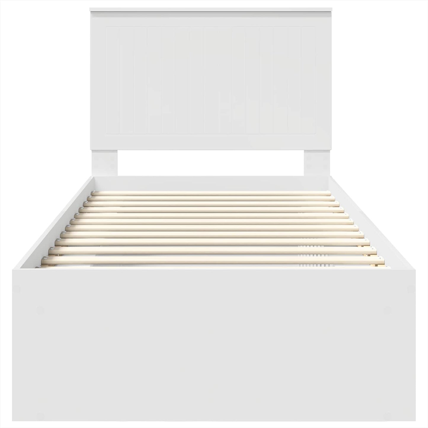 vidaXL Bed Frame with Headboard White 90 x 200 cm Solid Pine Wood