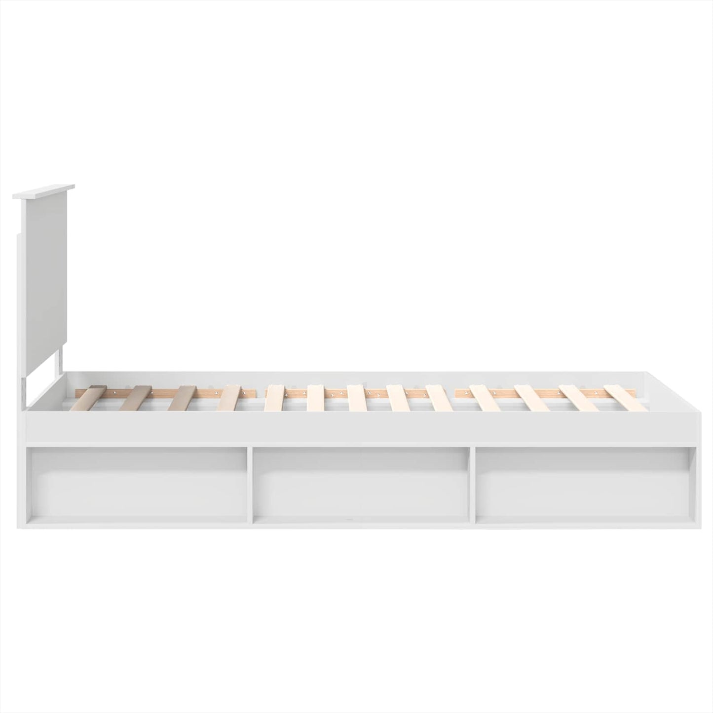 vidaXL Bed Frame with Headboard White 90 x 200 cm Solid Pine Wood