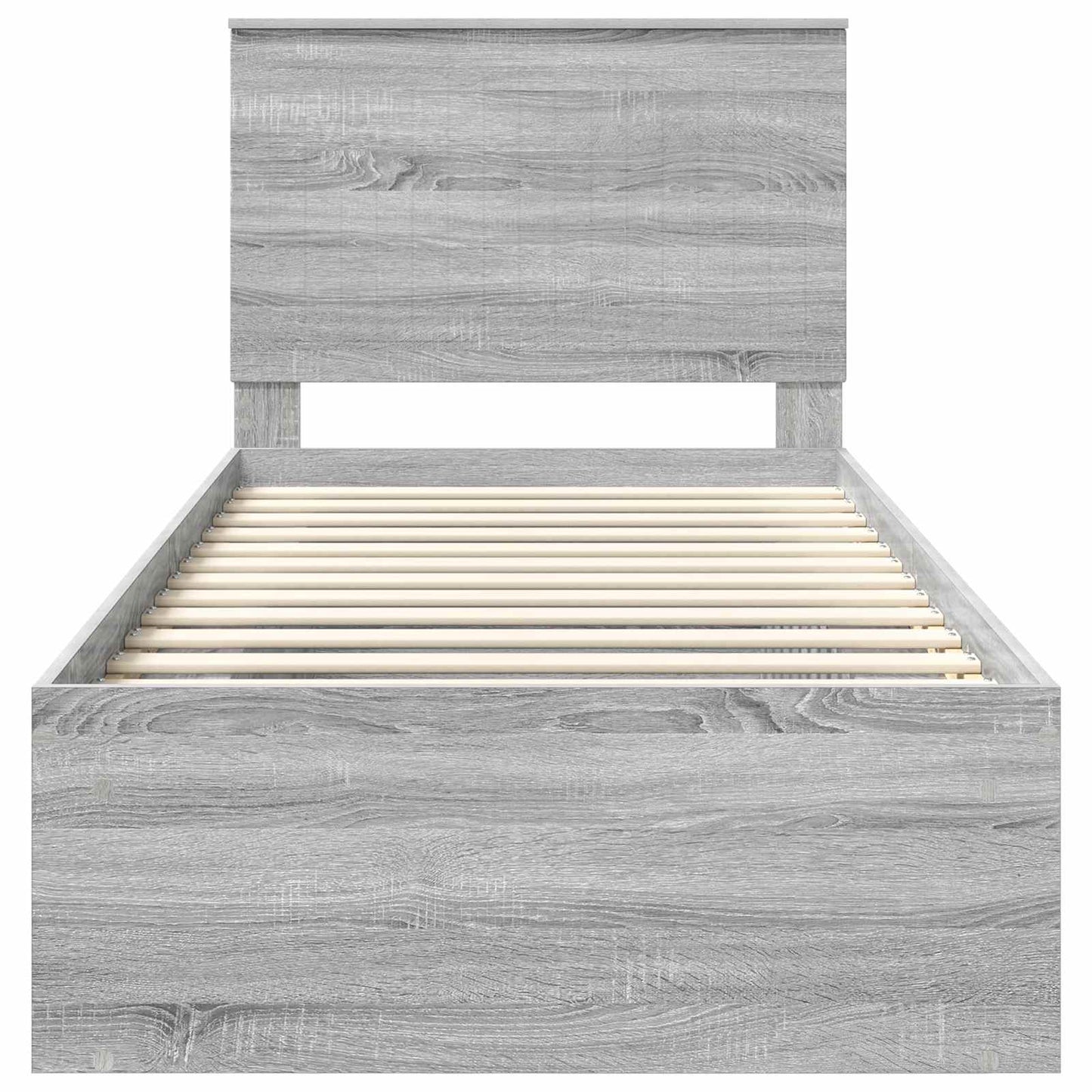vidaXL Bed Frame Grey Sonoma 90 x 190 cm Solid Pine Wood