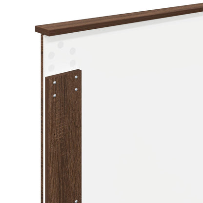 vidaXL Bed Frame with Headboard Brown Oak 90 x 200 cm Solid Pine Wood