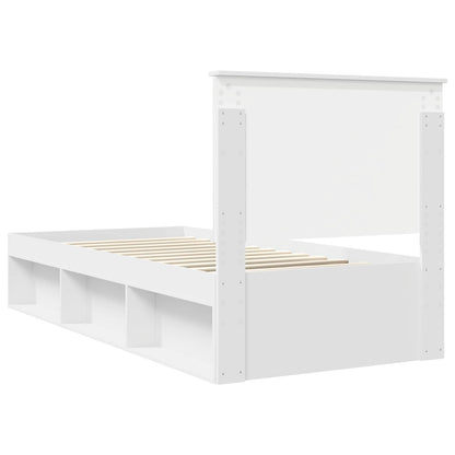 vidaXL Bed Frame with Headboard White 90 x 190 cm Solid Pine Wood
