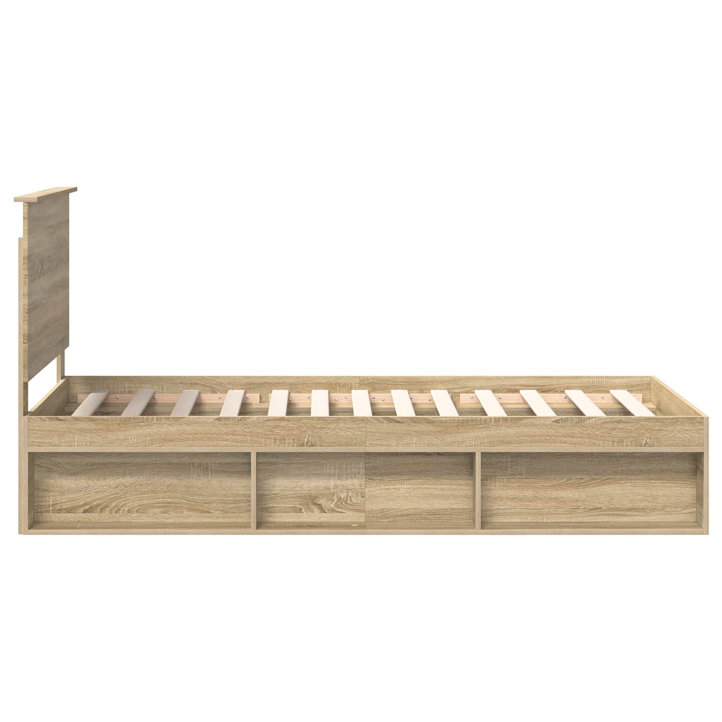 vidaXL Bed Frame with Headboard Sonoma 90 x 190 cm Solid Pine Wood