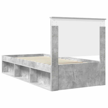 vidaXL Bed Frame Concerte Grey 90 x 190 cm Solid Pine Wood