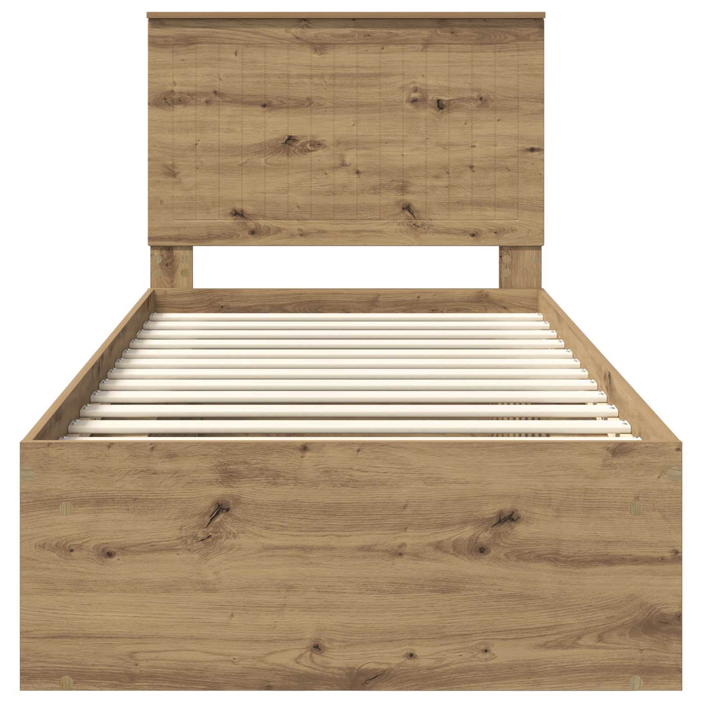 vidaXL Bed Frame Artisian Oak 90 x 190 cm Solid Pine Wood