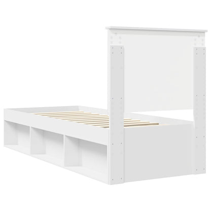 vidaXL Bed Frame with Headboard White 75 x 190 cm Solid Pine Wood