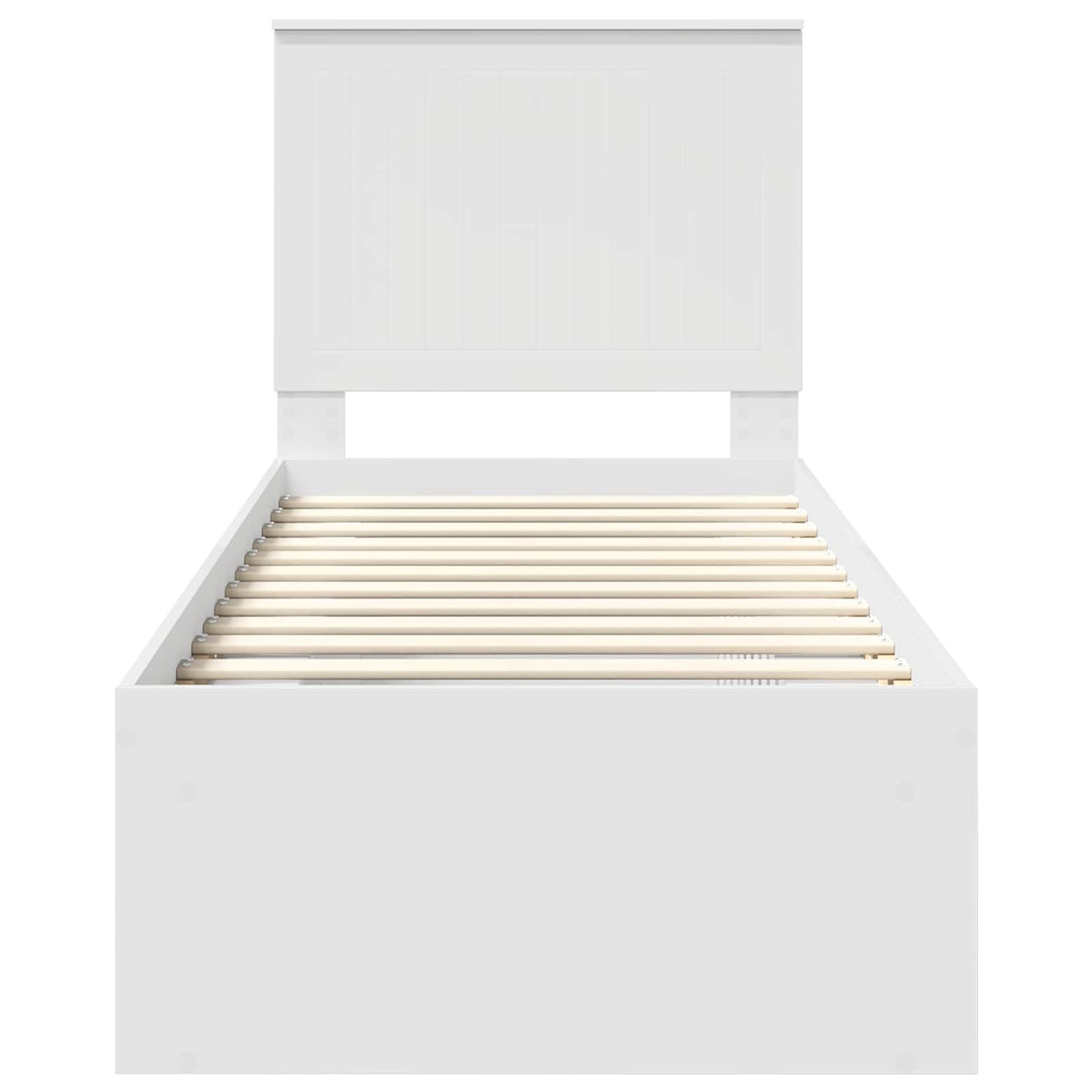 vidaXL Bed Frame with Headboard White 75 x 190 cm Solid Pine Wood