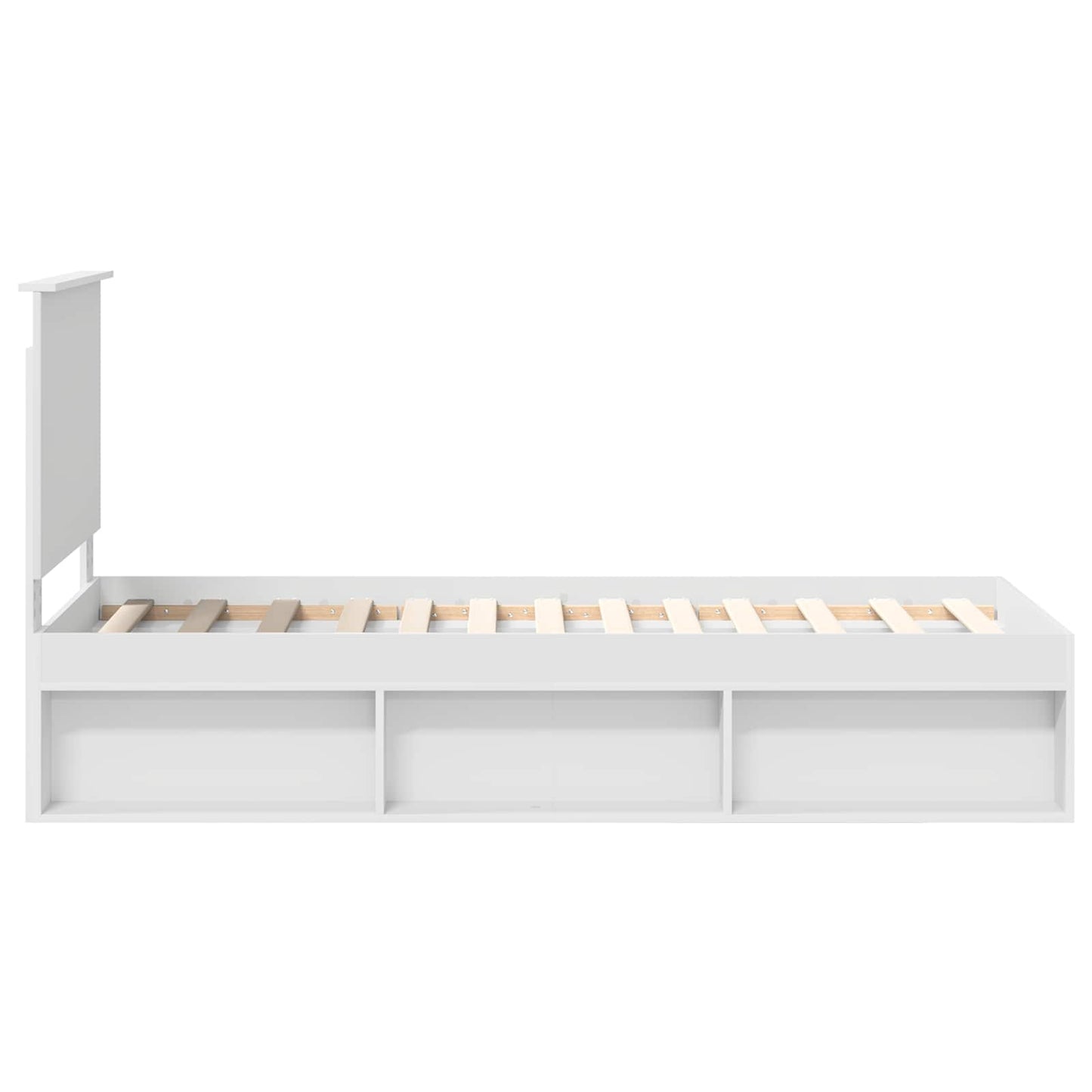 vidaXL Bed Frame with Headboard White 75 x 190 cm Solid Pine Wood