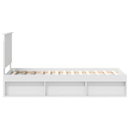 vidaXL Bed Frame with Headboard White 75 x 190 cm Solid Pine Wood