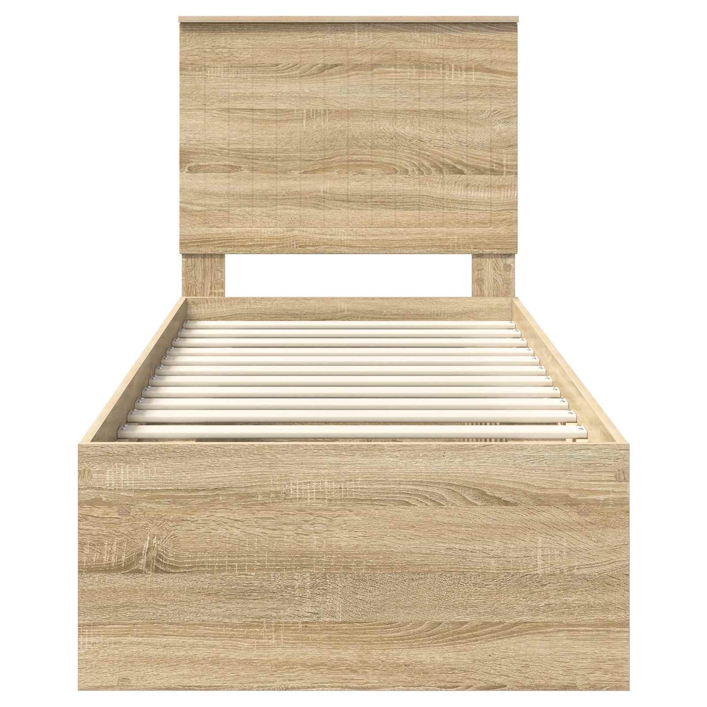 vidaXL Bed Frame with Headboard Sonoma Oak 75 x 190 cm Solid Pine Wood