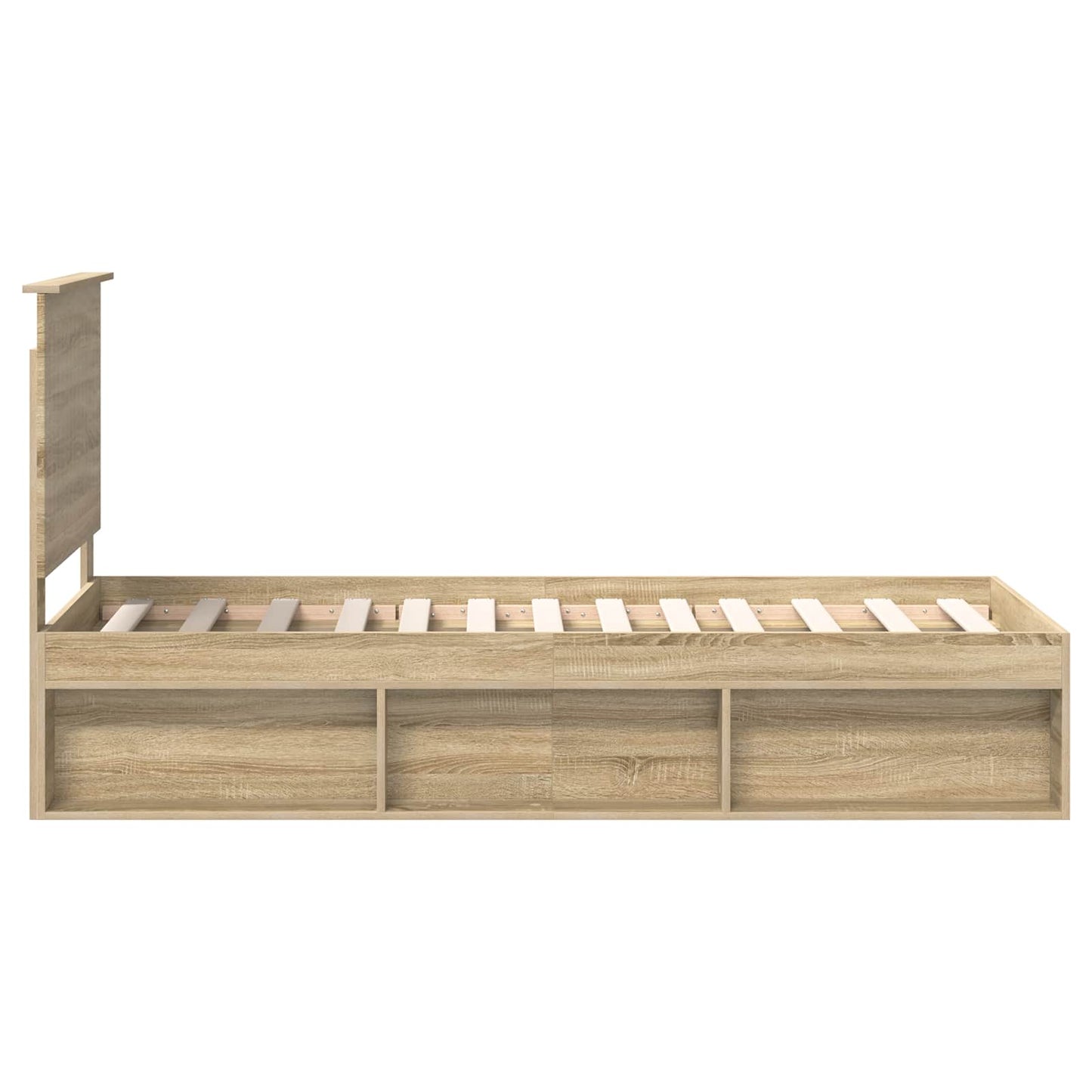 vidaXL Bed Frame with Headboard Sonoma Oak 75 x 190 cm Solid Pine Wood