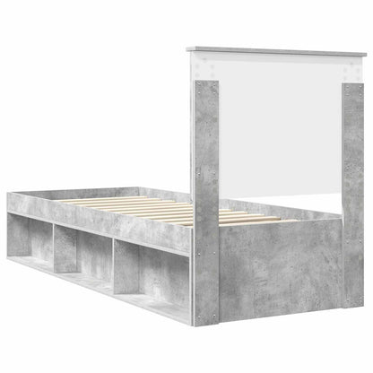 vidaXL Bed Frame Concerte Grey 75 x 190 cm Solid Pine Wood