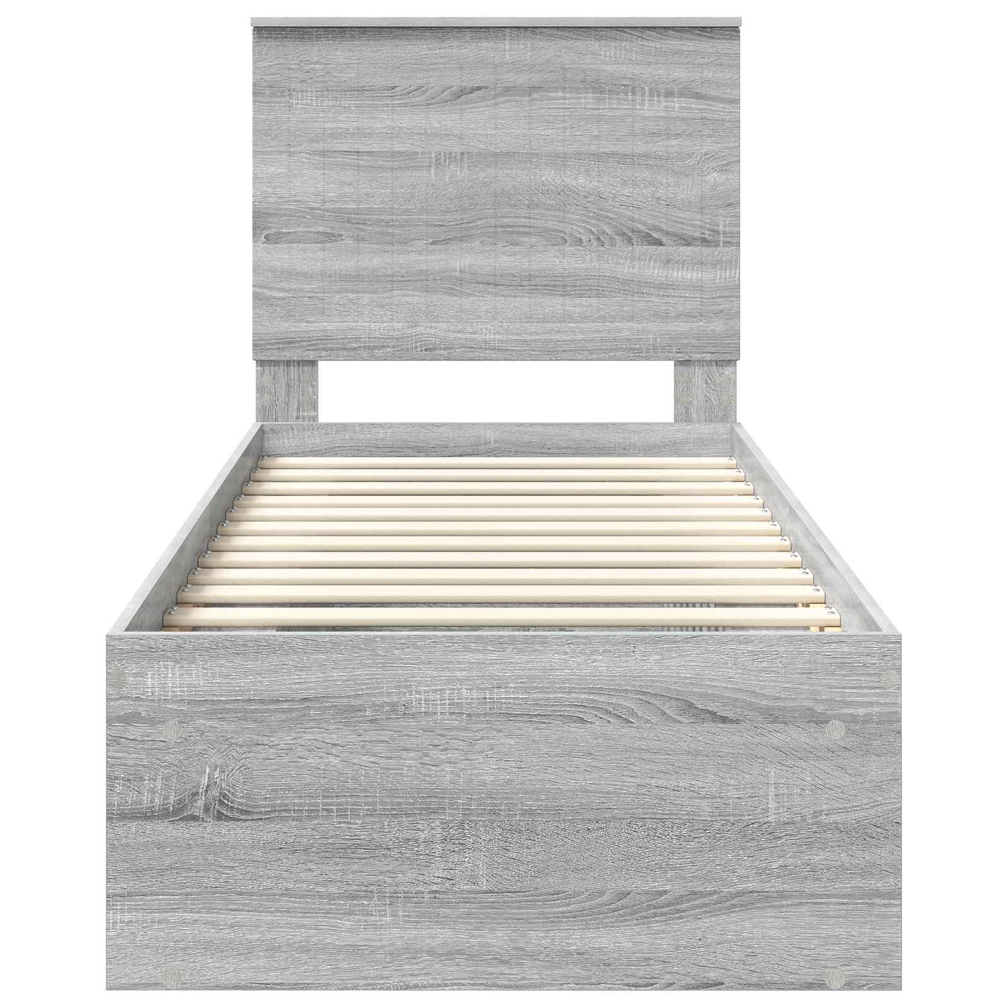vidaXL Bed Frame Grey Sonoma 75 x 190 cm Solid Pine Wood