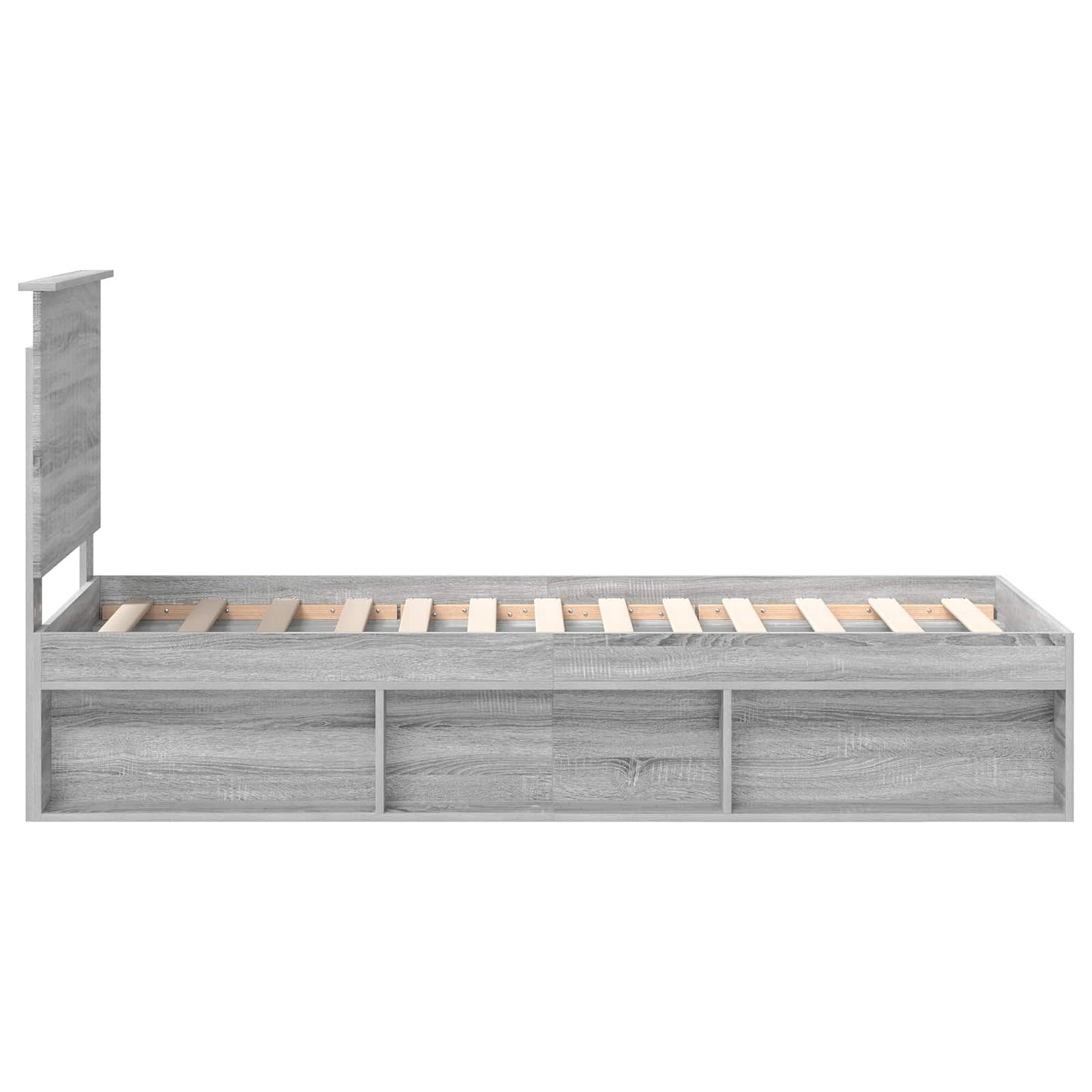 vidaXL Bed Frame Grey Sonoma 75 x 190 cm Solid Pine Wood
