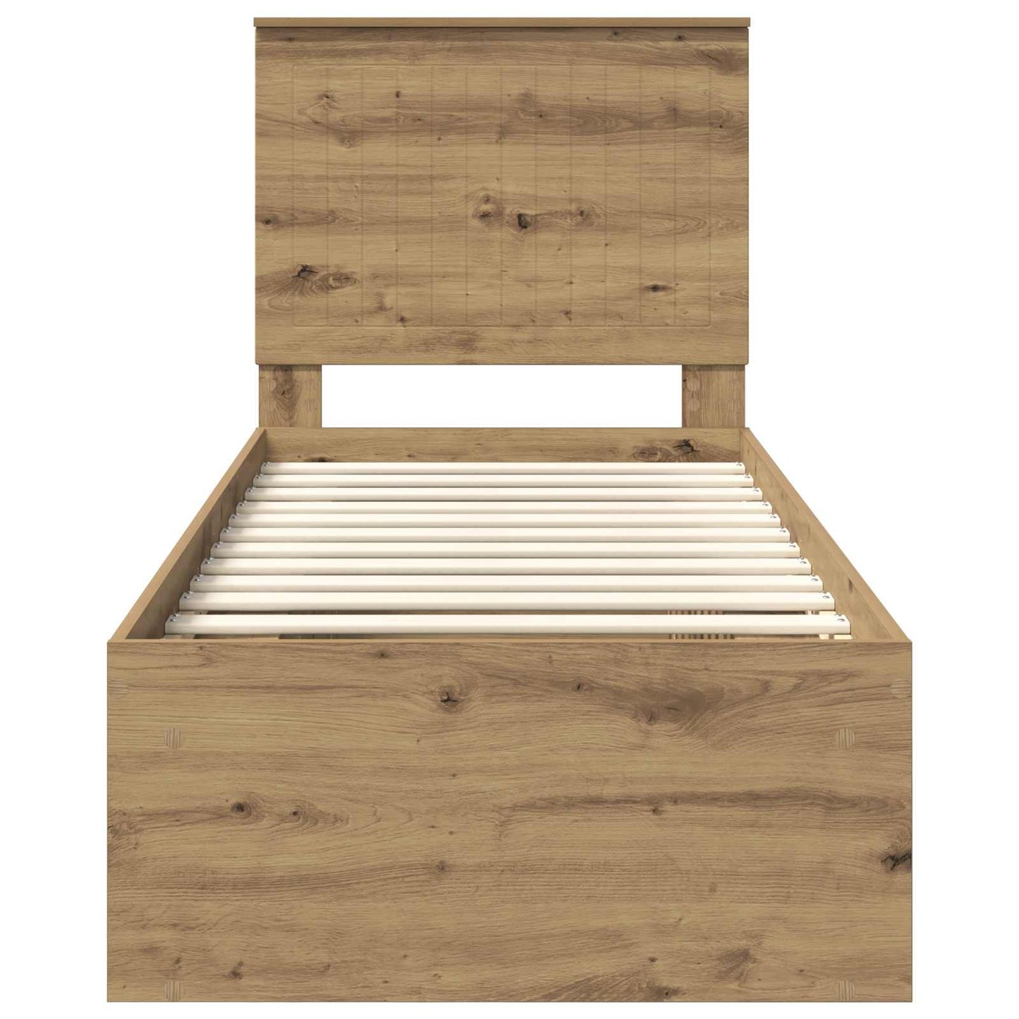 vidaXL Bed Frame Artisian Oak 75 x 190 cm Solid Pine Wood