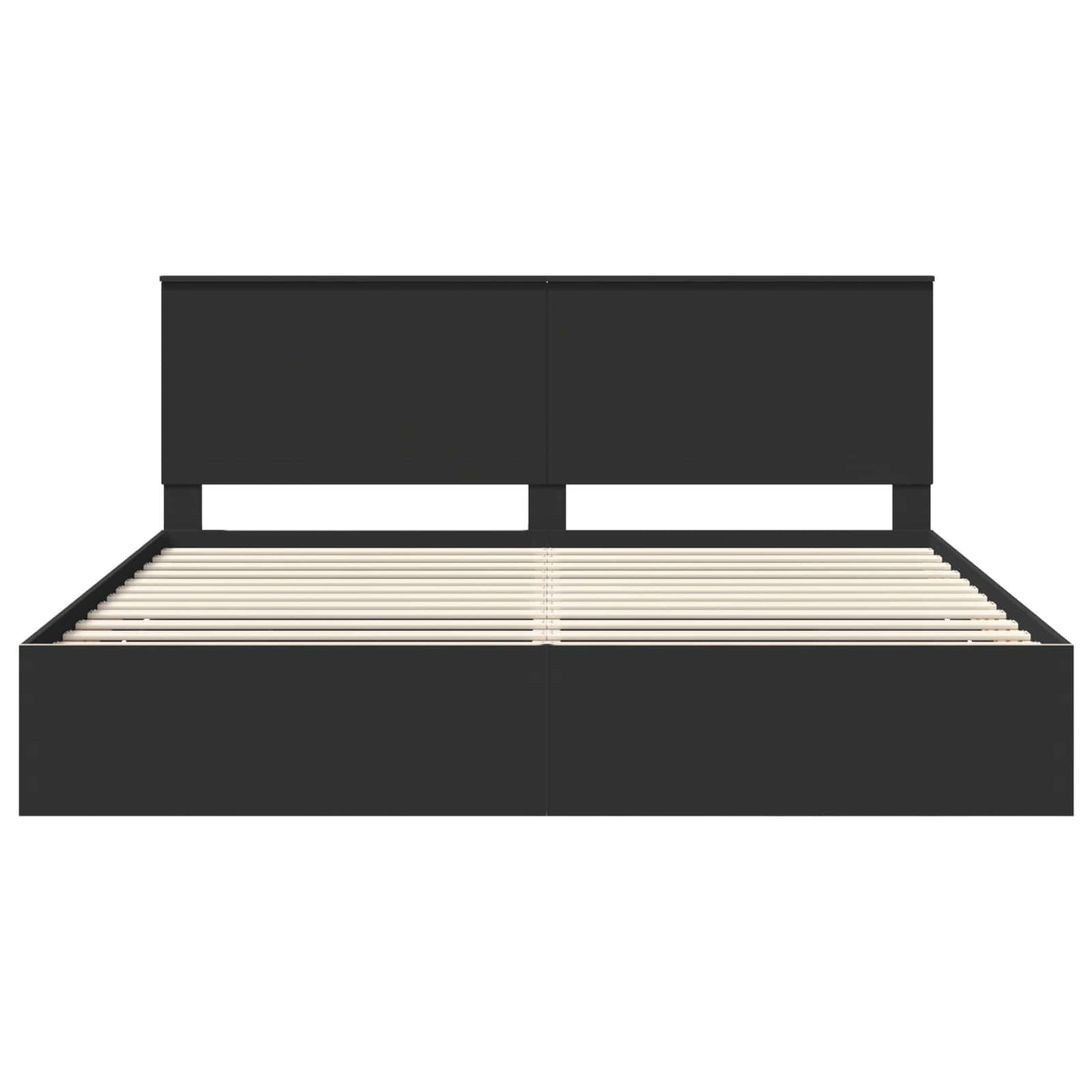 vidaXL Bed Frame with Drawer Black 200 x 200 cm Engineer Wood