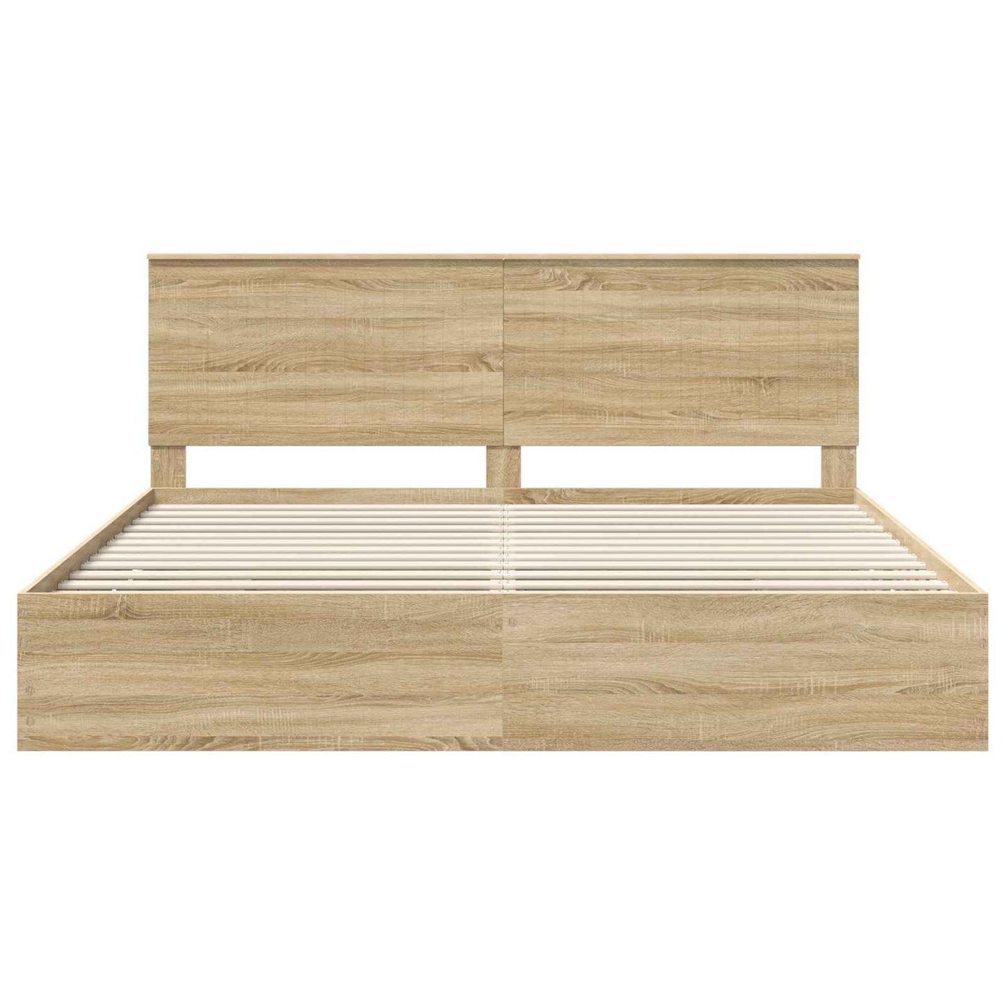 vidaXL Bed Frame with Drawer Sonoma Oak 200 x 200 cm Engineer Wood