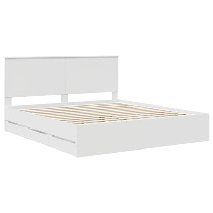 vidaXL Bed Frame with Drawer White 180 x 200 cm Engineer Wood