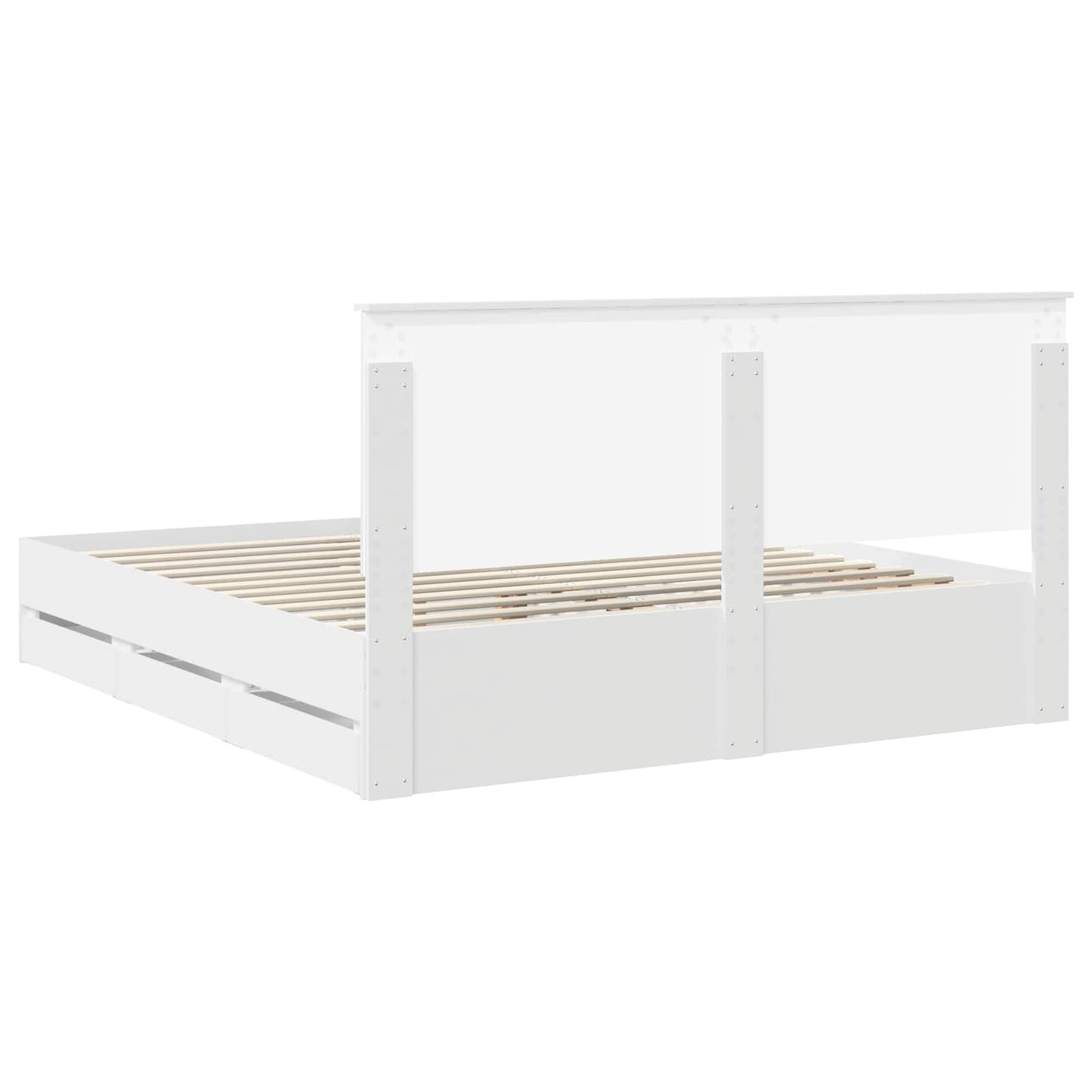 vidaXL Bed Frame with Drawer White 180 x 200 cm Engineer Wood