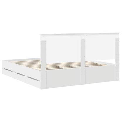 vidaXL Bed Frame with Drawer White 180 x 200 cm Engineer Wood