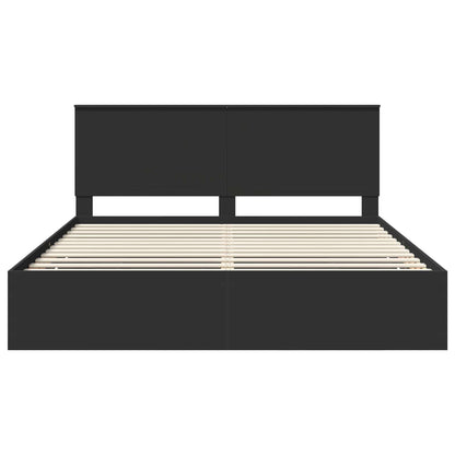 vidaXL Bed Frame with Drawer Black 180 x 200 cm Engineer Wood