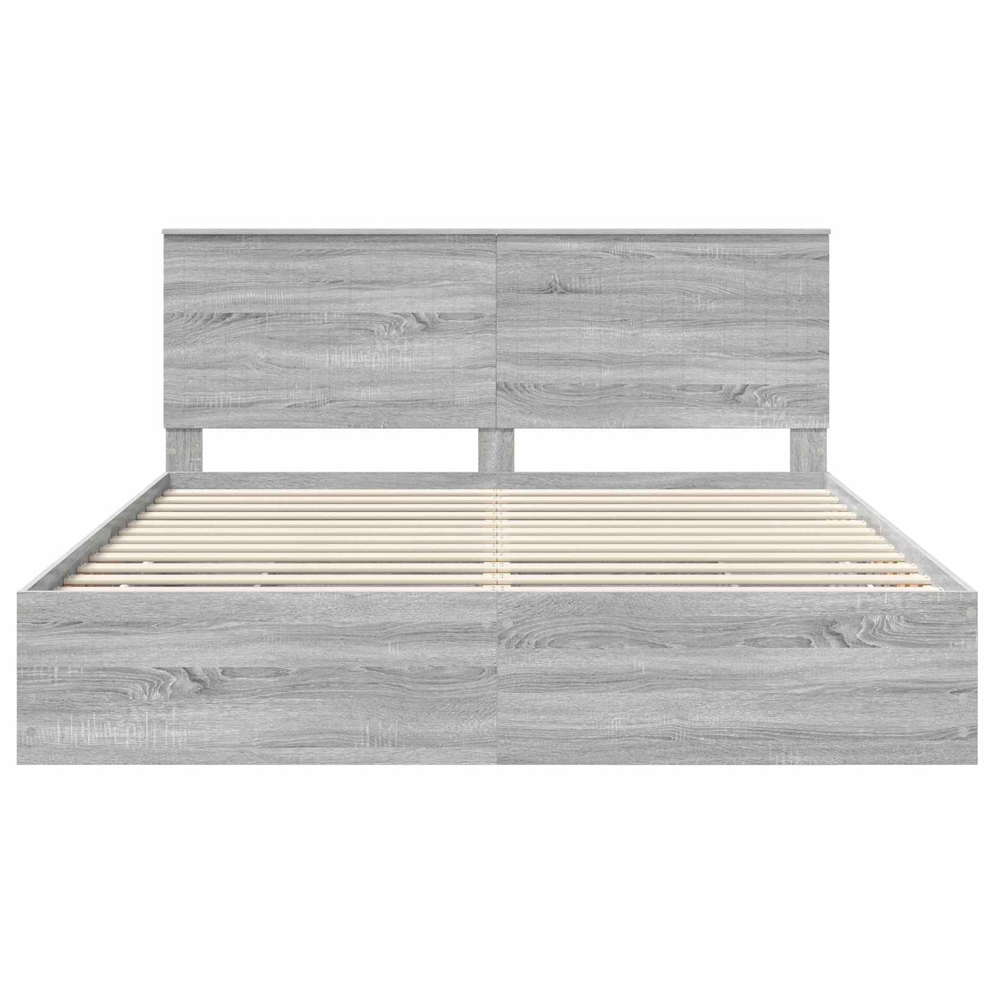 vidaXL Bed Frame with Drawer Grey Sonoma 180 x 200 cm Engineer Wood