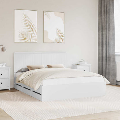 vidaXL Bed Frame with Drawer White 160 x 200 cm Engineer Wood