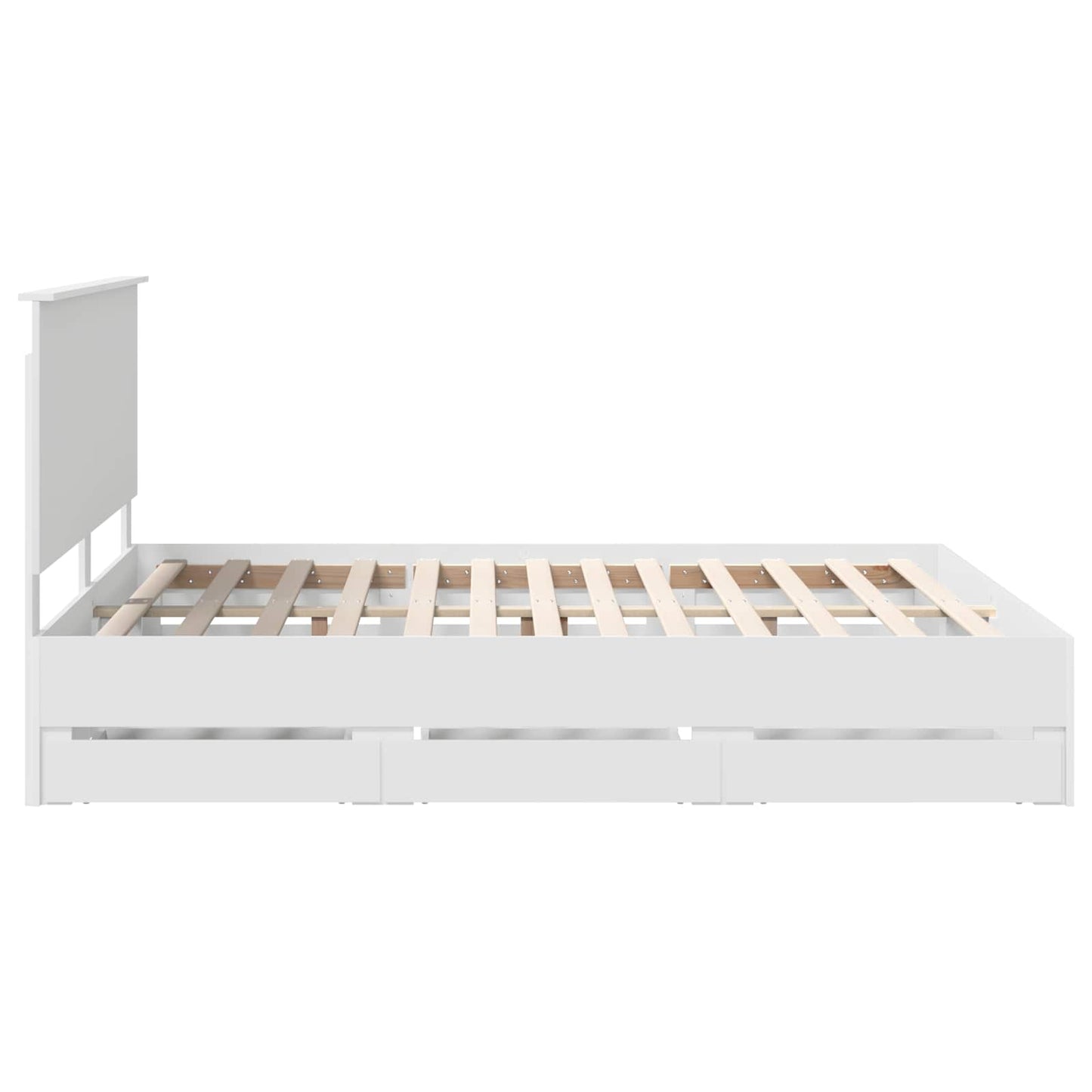 vidaXL Bed Frame with Drawer White 160 x 200 cm Engineer Wood