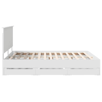 vidaXL Bed Frame with Drawer White 160 x 200 cm Engineer Wood