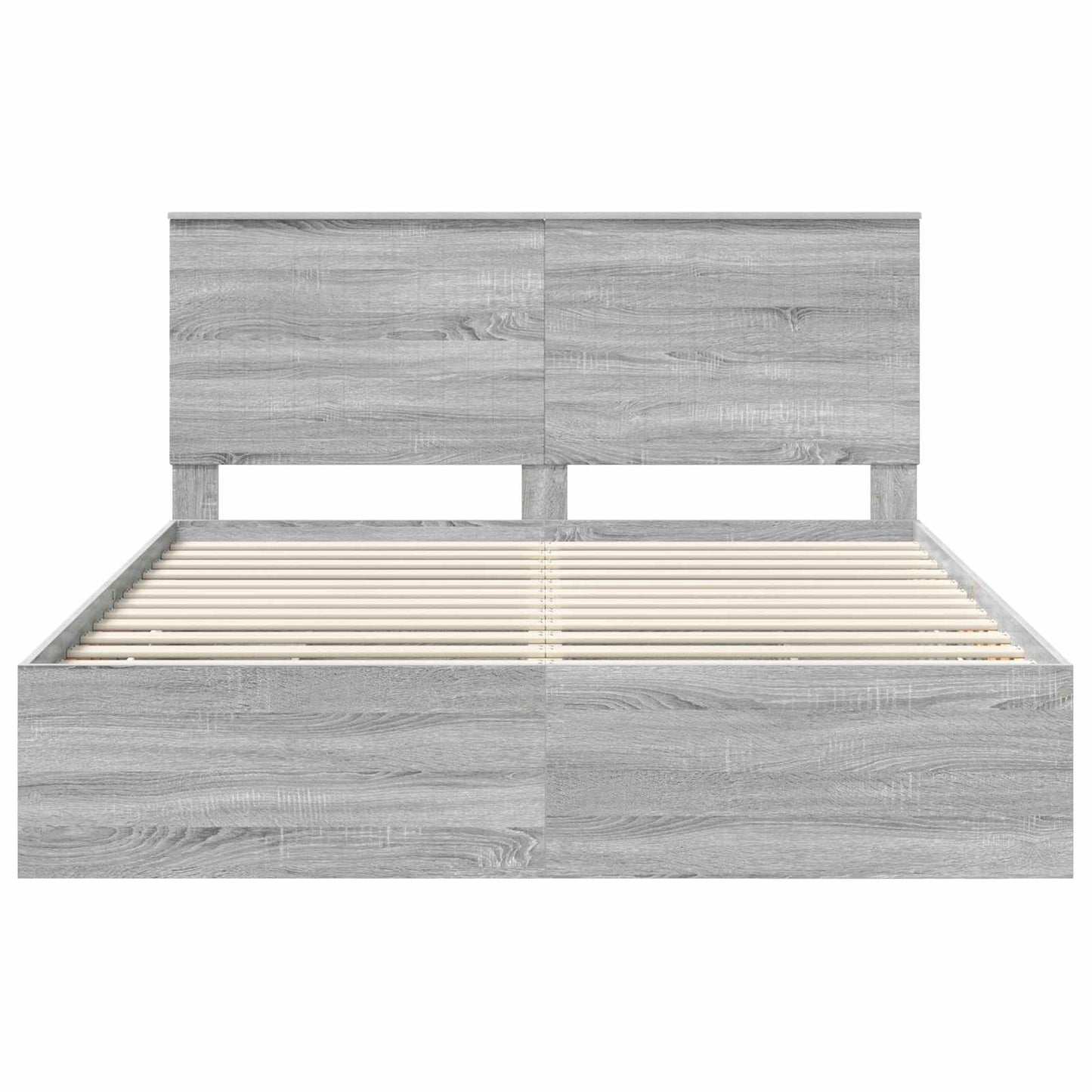 vidaXL Bed Frame with Drawer Grey Sonoma 160 x 200 cm Engineer Wood