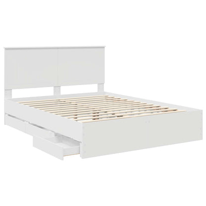 vidaXL Bed Frame with Drawer White 150 x 200 cm Engineer Wood
