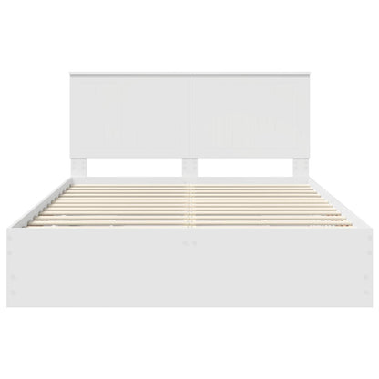 vidaXL Bed Frame with Drawer White 150 x 200 cm Engineer Wood