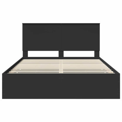 vidaXL Bed Frame with Drawer Black 150 x 200 cm Engineer Wood