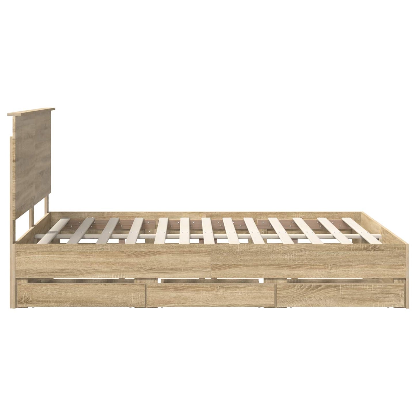 vidaXL Bed Frame with Drawer Sonoma Oak 150 x 200 cm Engineer Wood