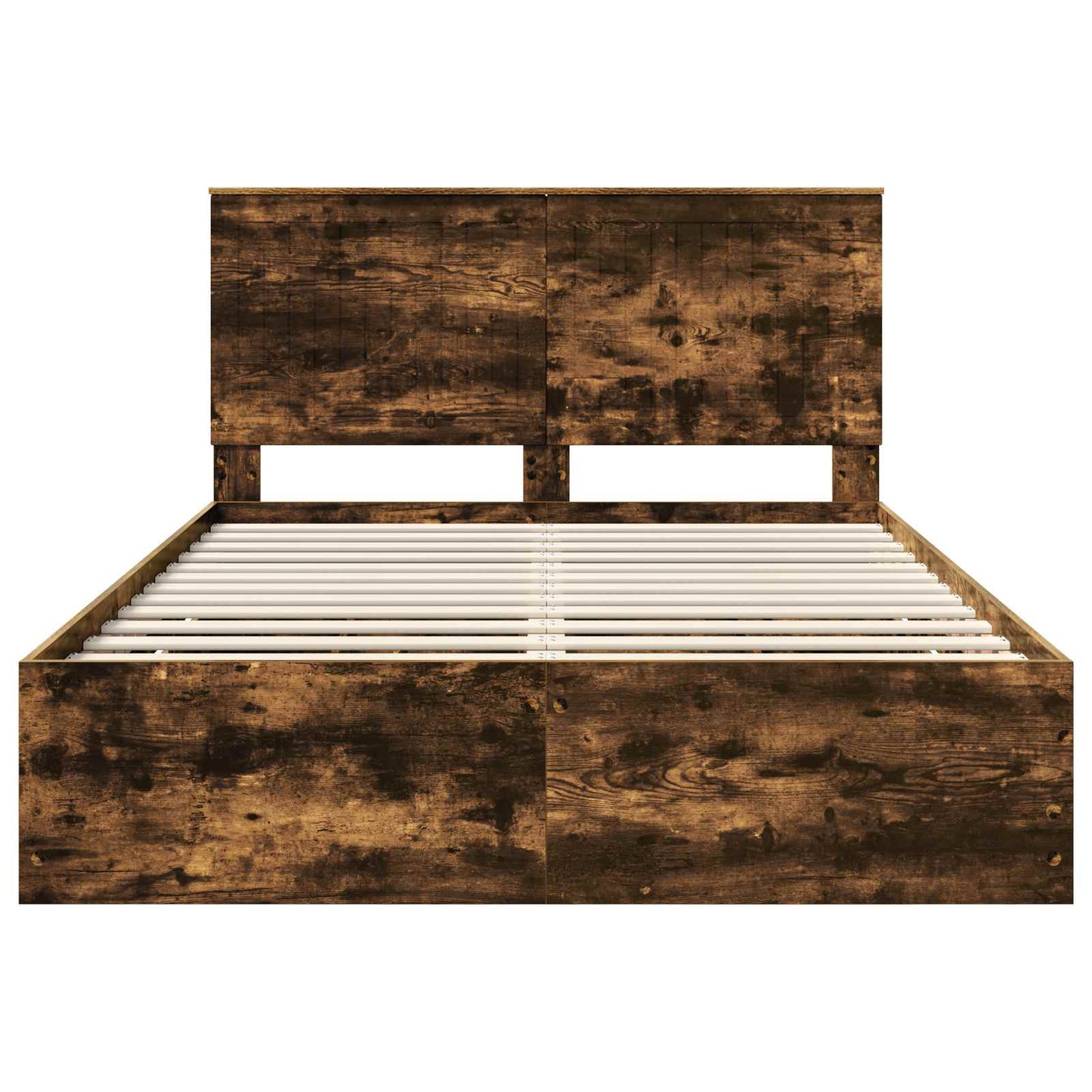 vidaXL Bed Frame with Drawer Smoked Oak 140 x 200 cm Engineer Wood