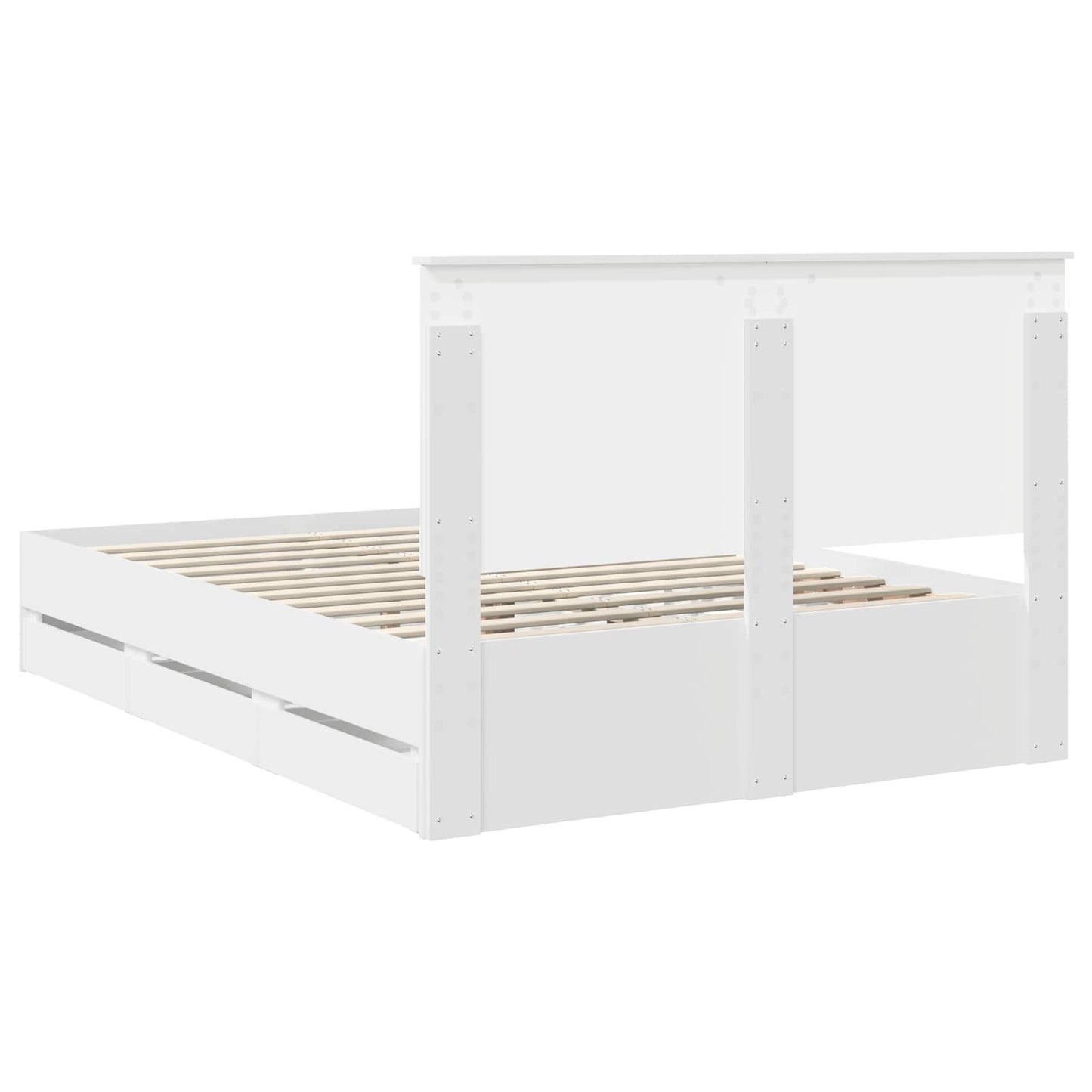 vidaXL Bed Frame with Drawer White 140 x 190 cm Engineer Wood