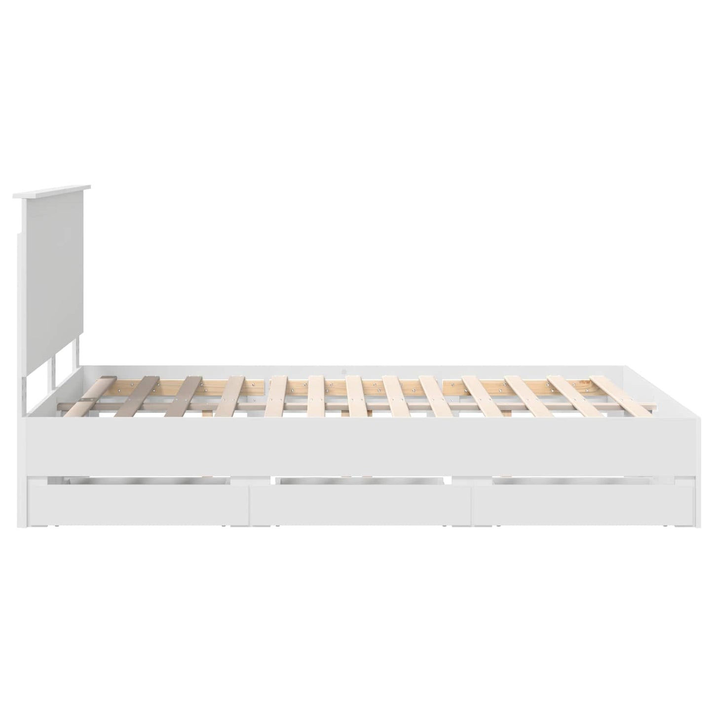 vidaXL Bed Frame with Drawer White 140 x 190 cm Engineer Wood