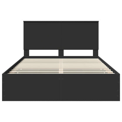vidaXL Bed Frame with Drawer Black 140 x 190 cm Engineer Wood