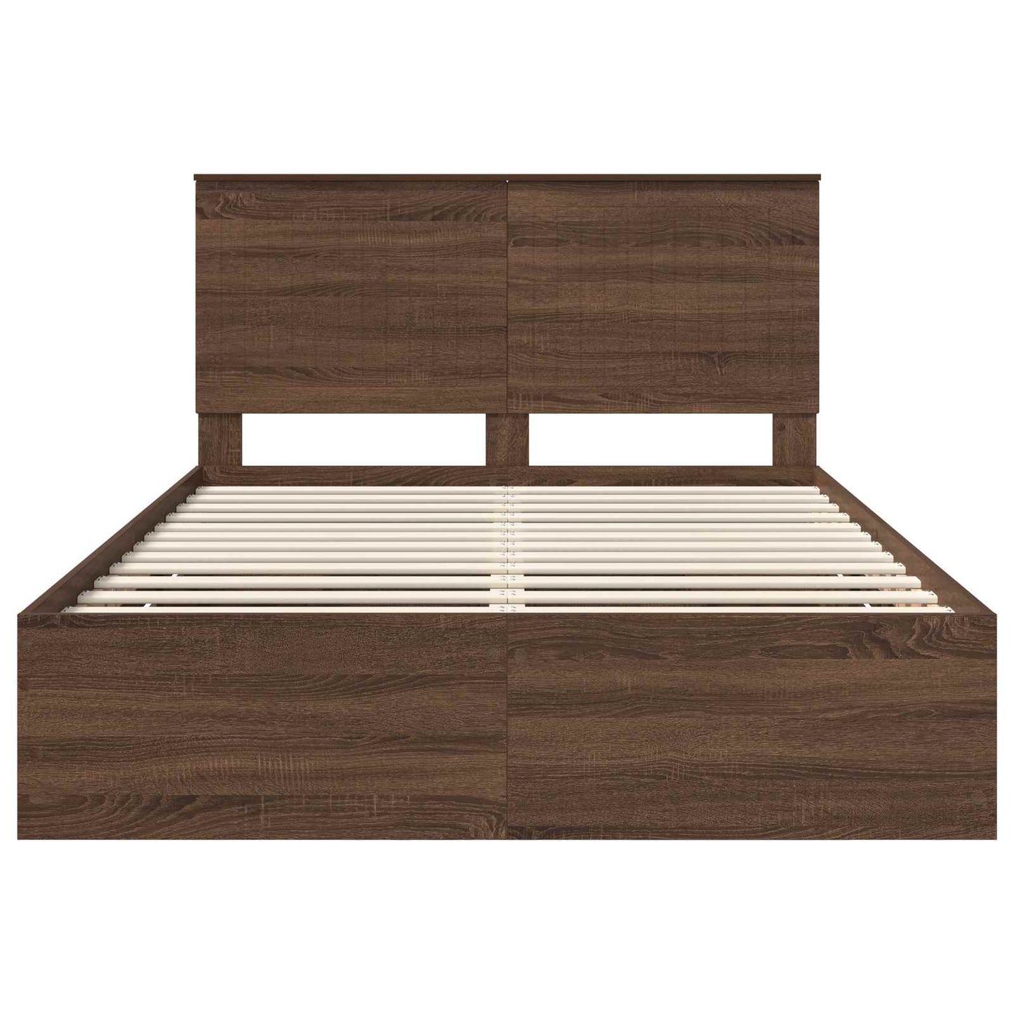 vidaXL Bed Frame with Drawer Brown Oak 135 x 190 cm Engineer Wood