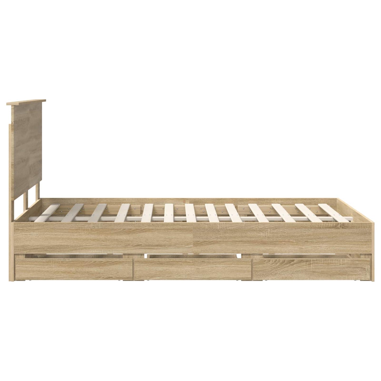 vidaXL Bed Frame with Drawer Sonoma Oak 120 x 200 cm Engineer Wood