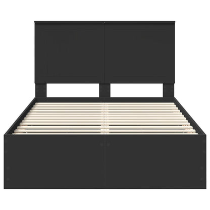 vidaXL Bed Frame with Drawer Black 120 x 190 cm Engineer Wood