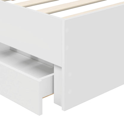 vidaXL Bed Frame with Drawer White 100 x 200 cm Engineer Wood