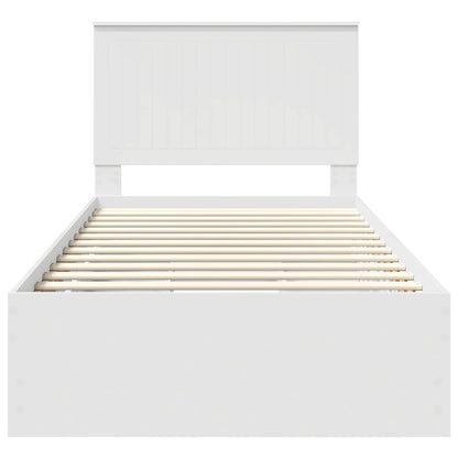 vidaXL Bed Frame with Drawer White 100 x 200 cm Engineer Wood