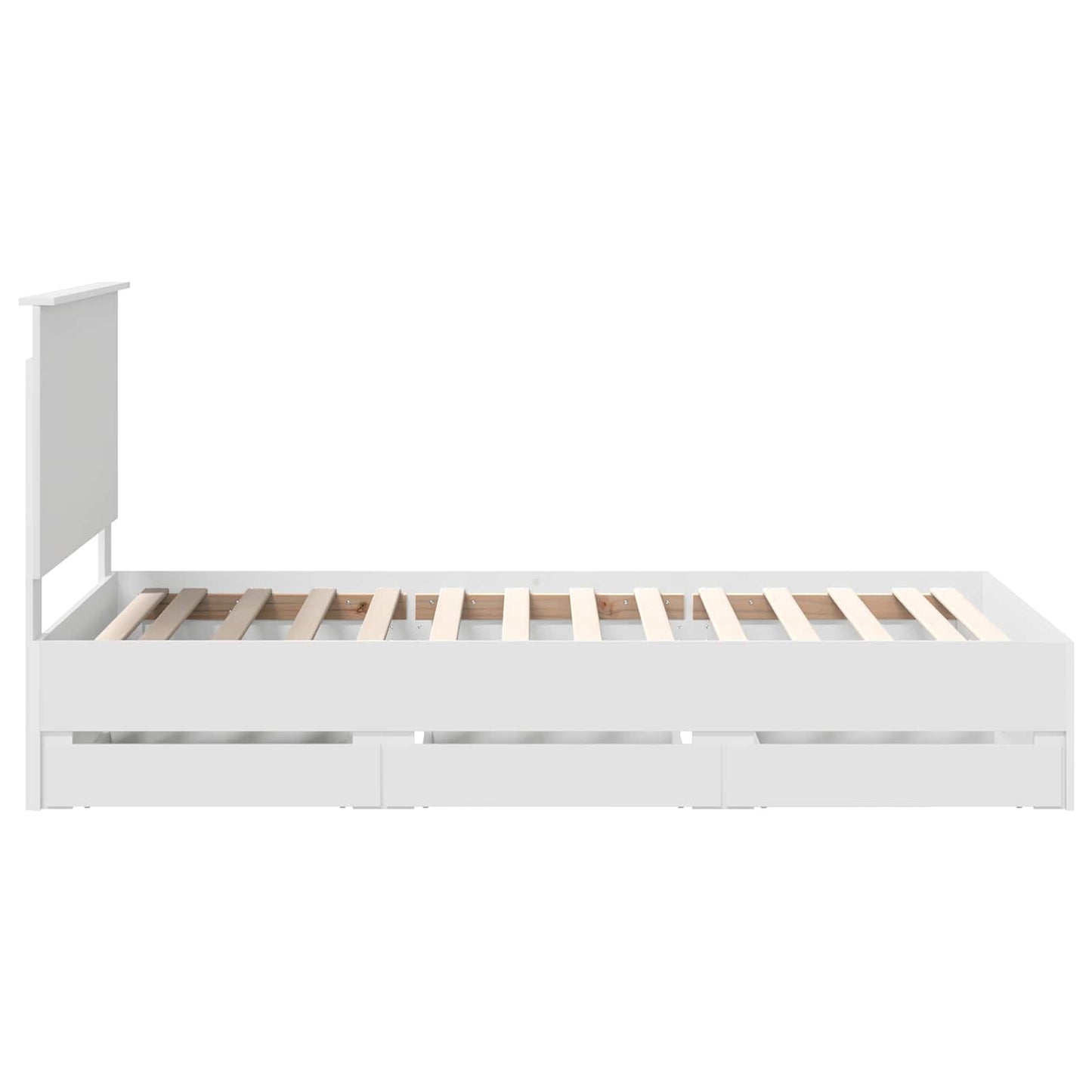 vidaXL Bed Frame with Drawer White 100 x 200 cm Engineer Wood